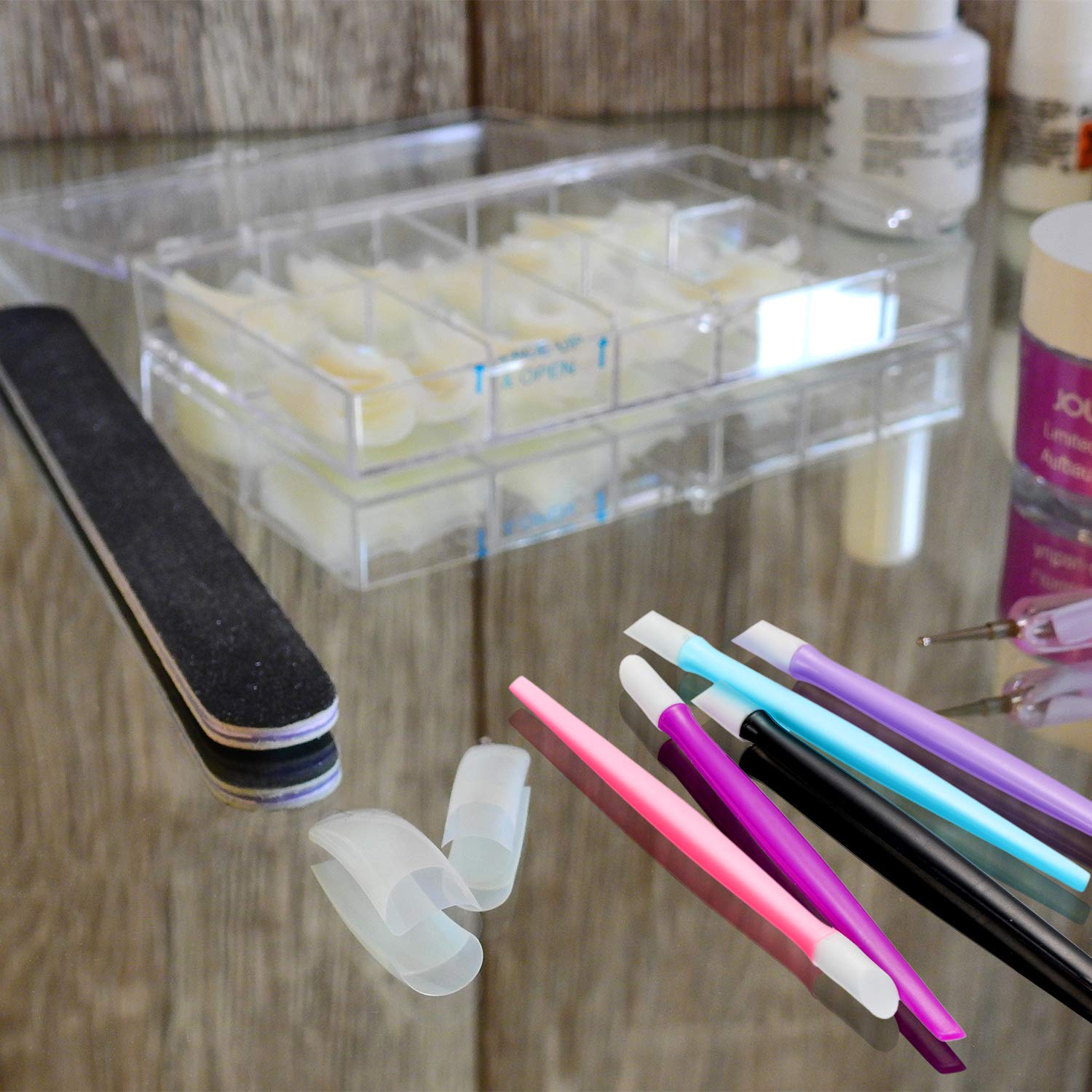 Yaomiao 100-piece nail cuticle pushers kit for family sharing