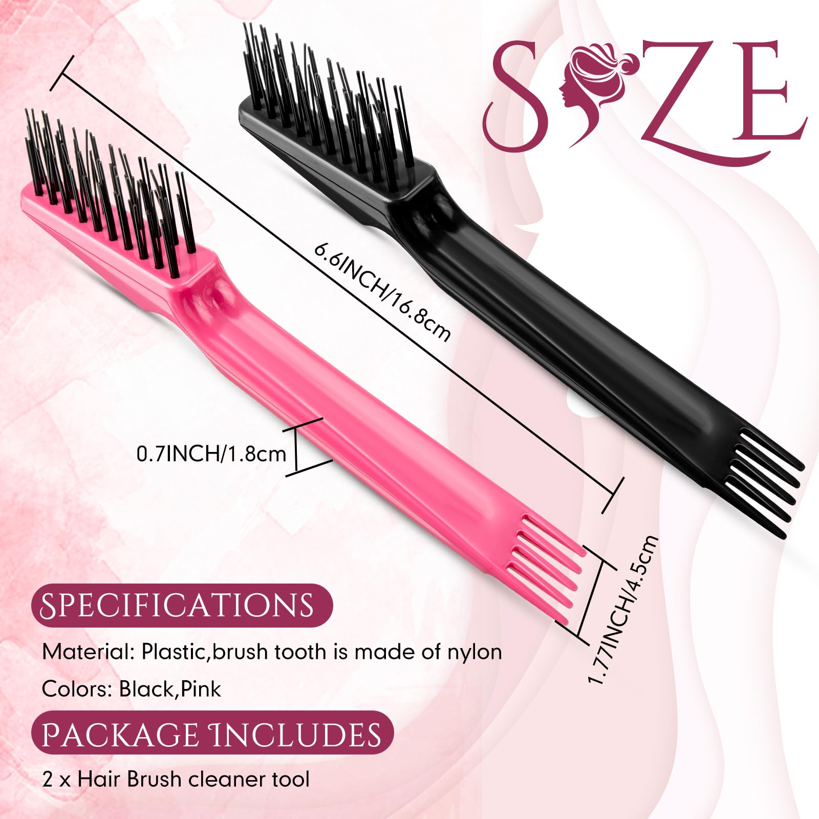Yaomiao pink cleaner illustrating compact 2-in-1 tool for brushes