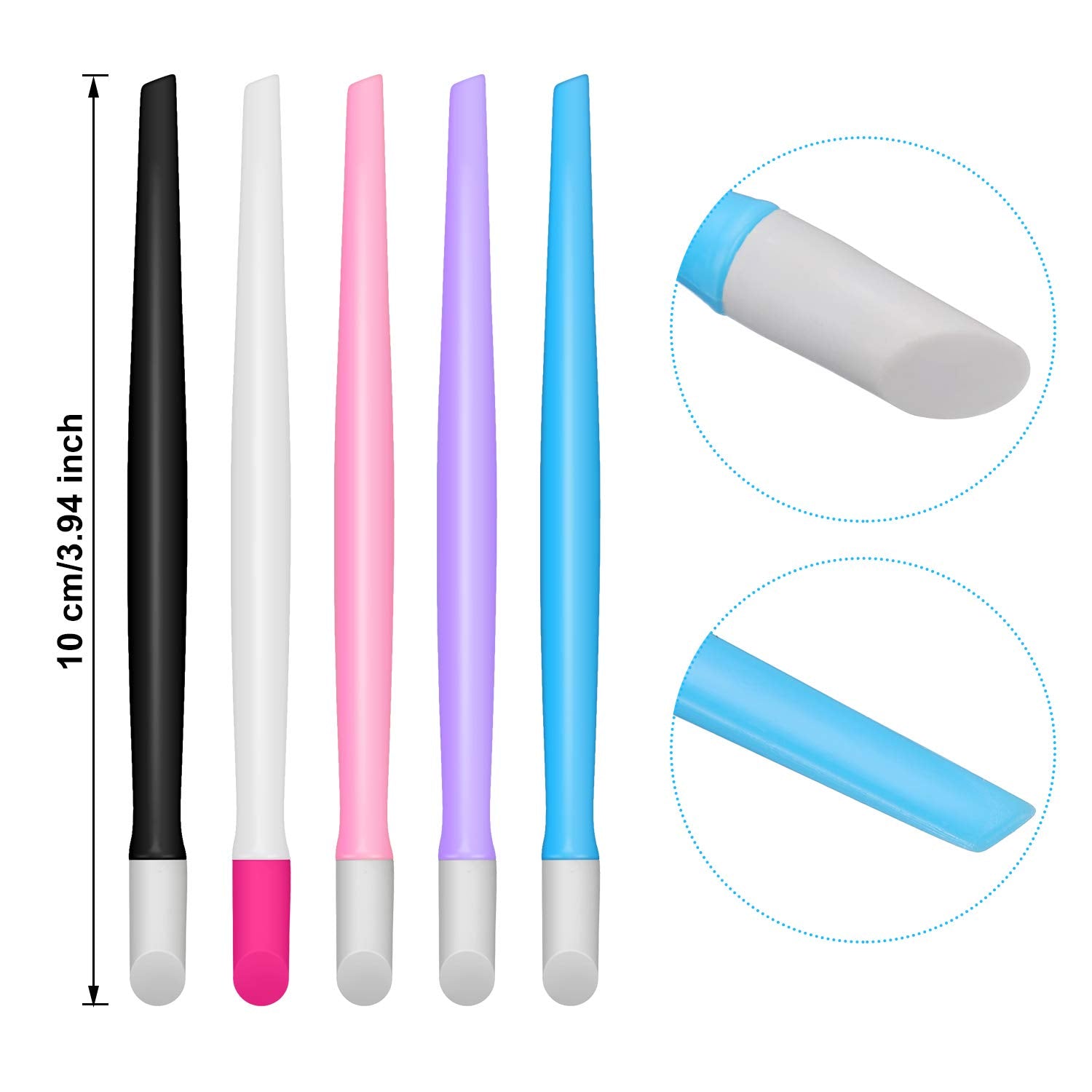 Yaomiao colored nail cleaners with dual tips for gentle cuticle pushing