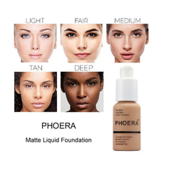 Yaper Phoera Foundation warm peach bottle for balanced tone.
