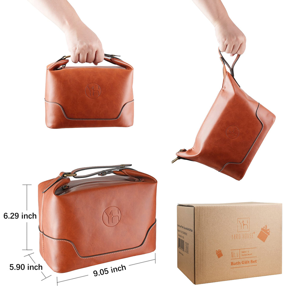 Yard House Luxe Leather Dopp Bag keeps grooming items organized on the go.