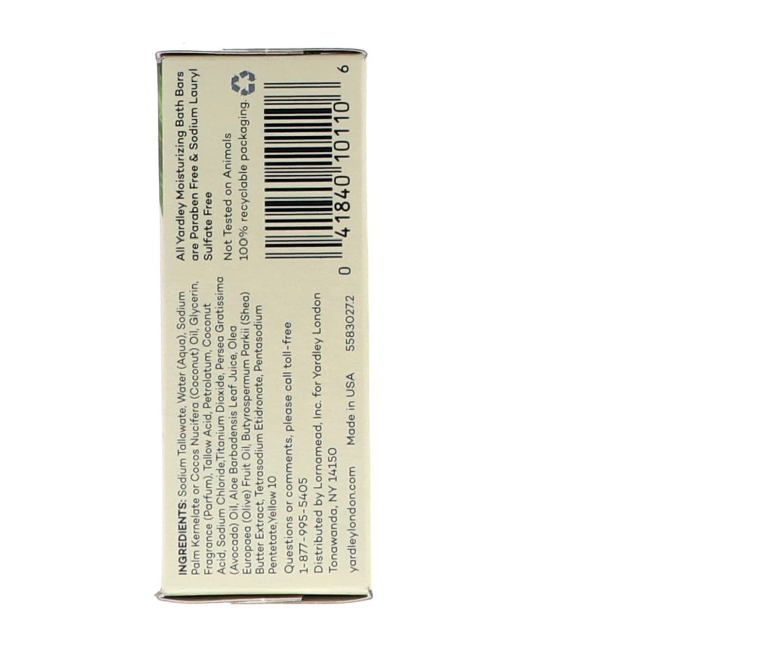Yardley London Aloe Avocado bar on shelf display with fresh green scent