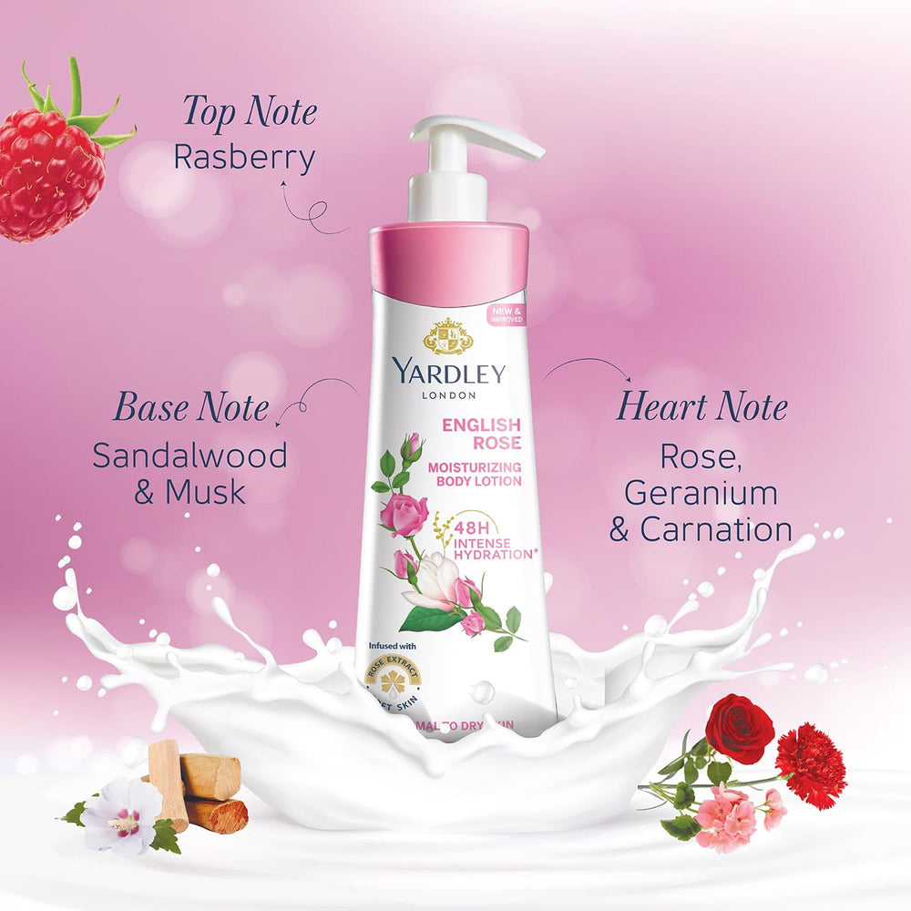 Bottle beside roses emphasizing premium daily ritual