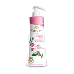 Yardley English Rose lotion bottle with a soft, hydrating look