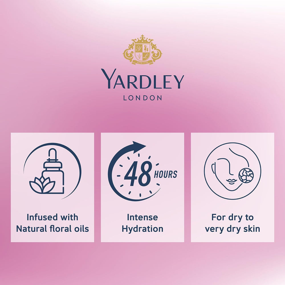 Texture of Yardley English Rose lotion during application