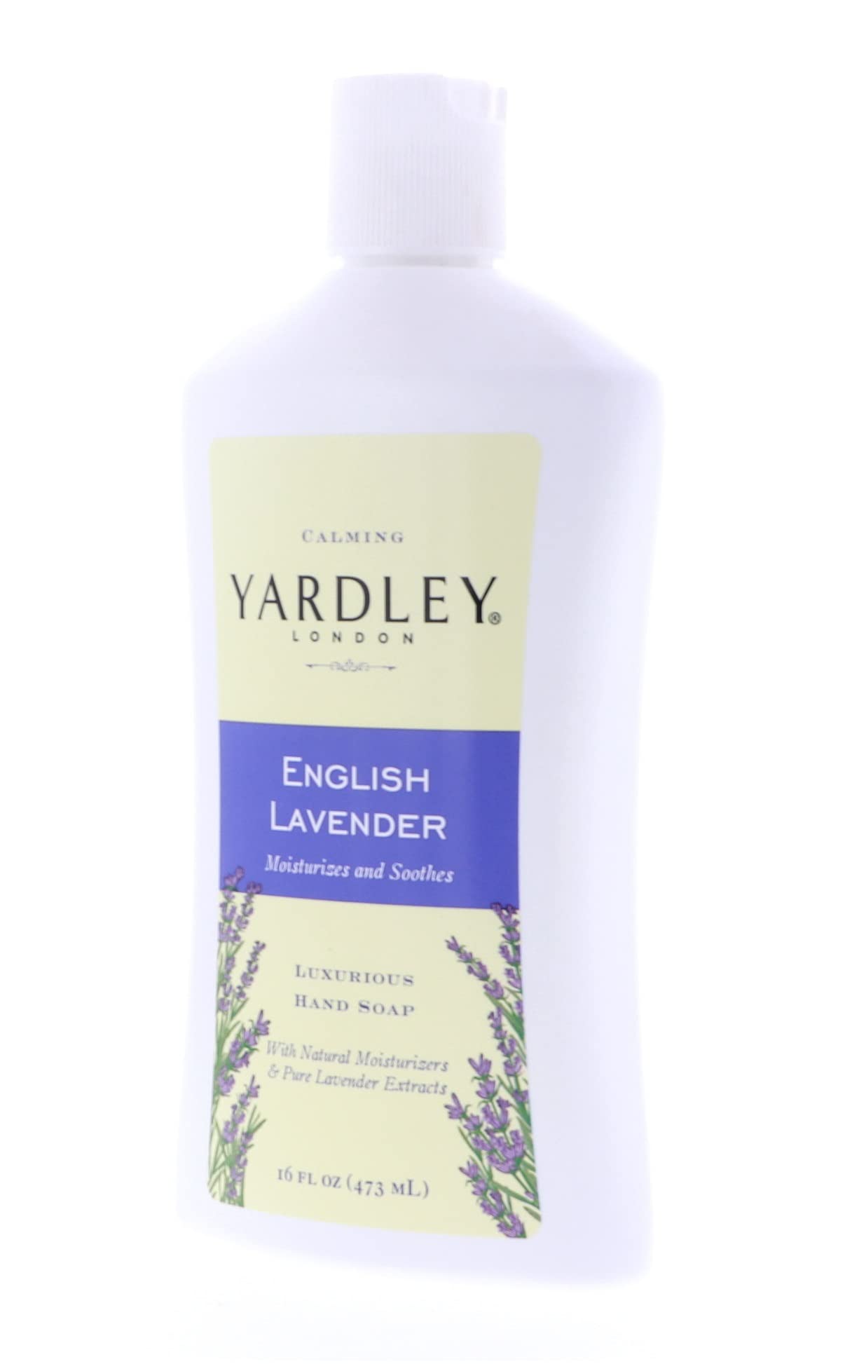 Close-up of Yardley London English Lavender label shows paraben-free formula