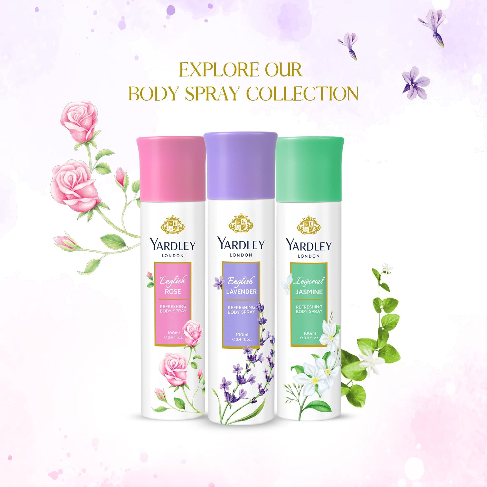 Yardley London English Rose mist disperses evenly for a soft fragrance spread.