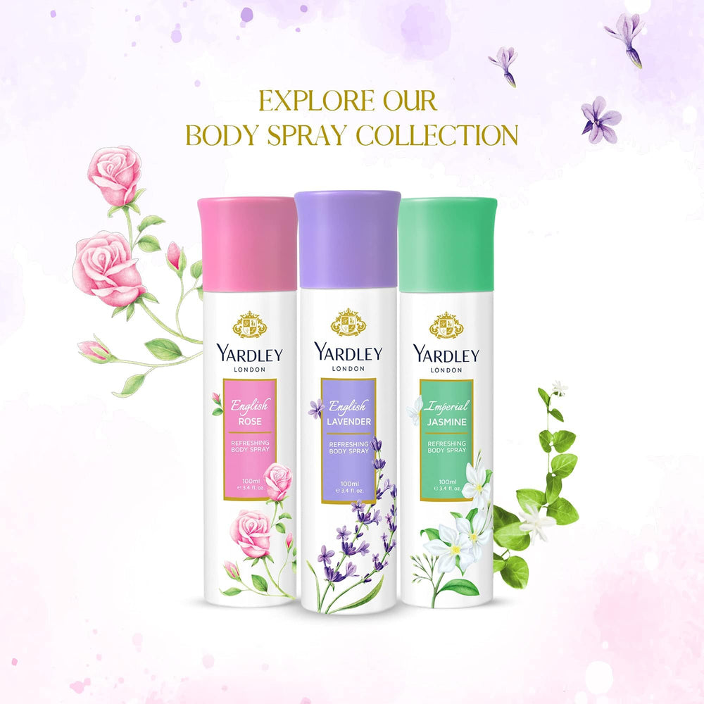 Yardley London English Rose mist disperses evenly for a soft fragrance spread.