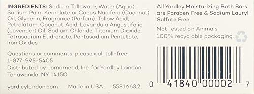 Yardley London English Lavender bar in use, hand washing routine with soothing scent