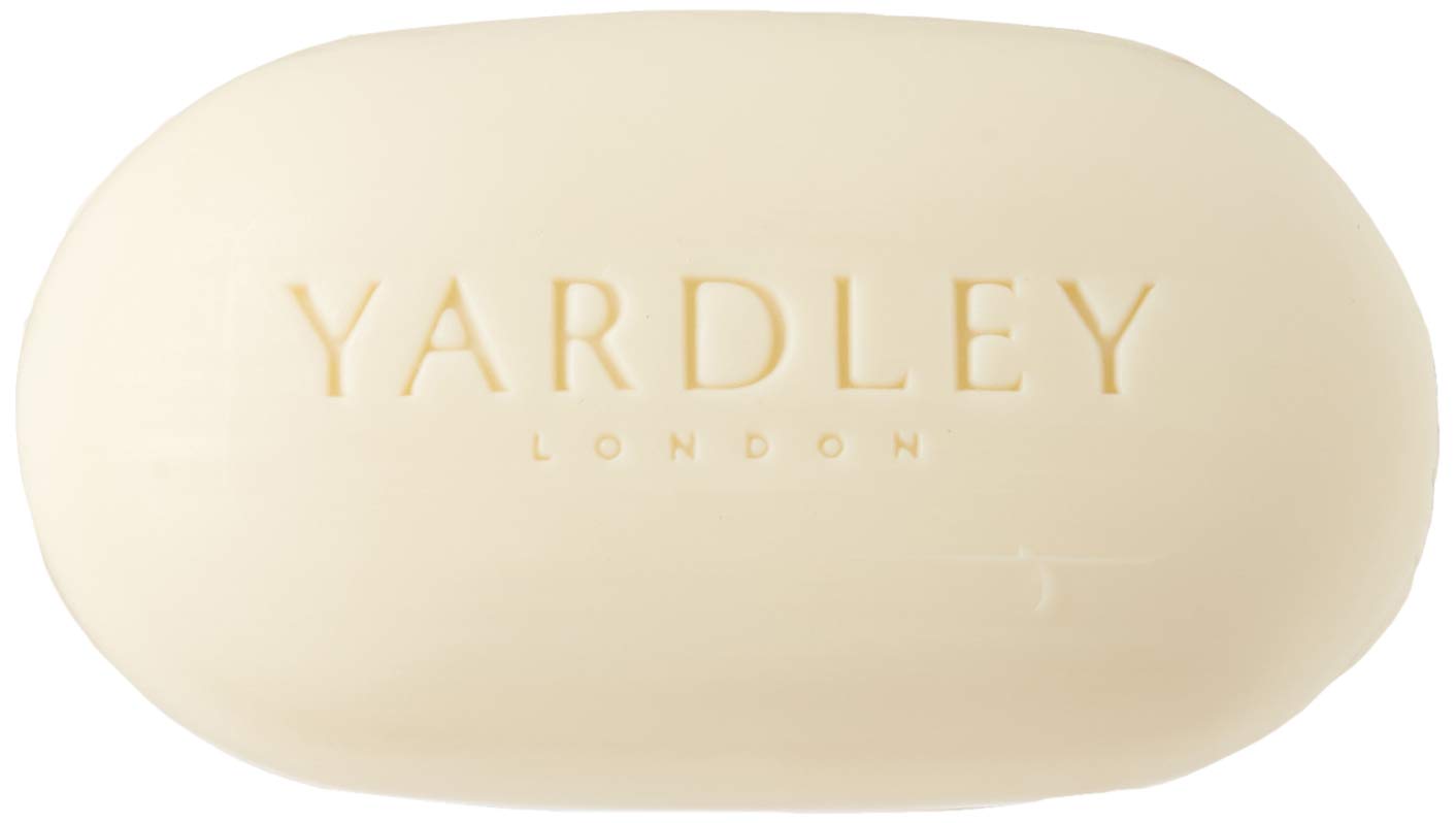 Yardley London lavender bar close-up texture, rich lather for gentle cleansing