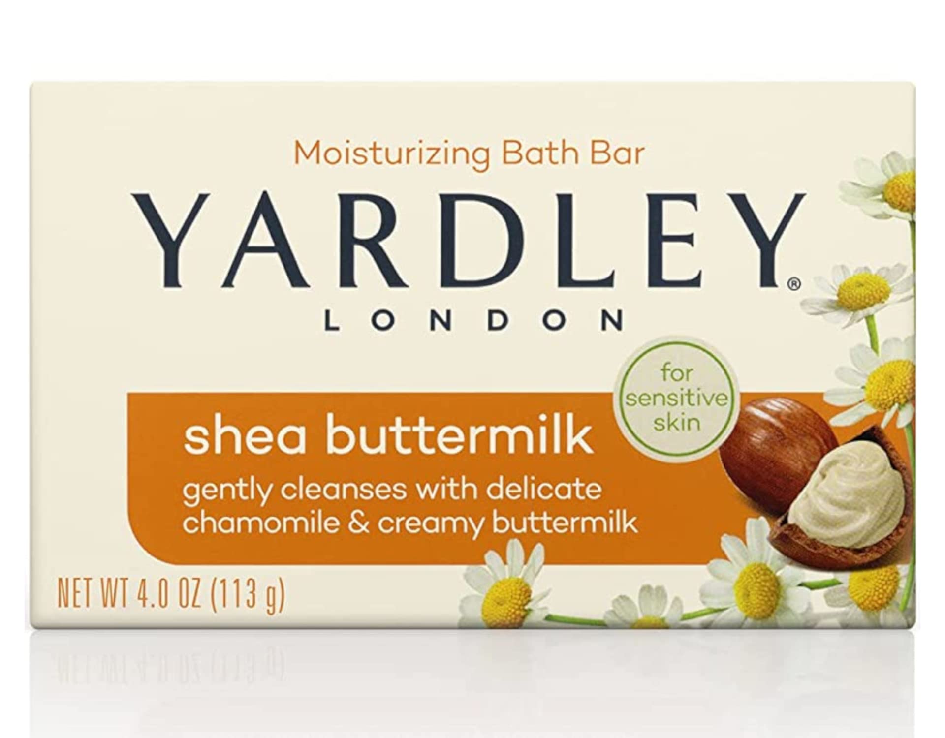 Yardley Shea Buttermilk Bath Bar gift-ready packaging for thoughtful self-care.