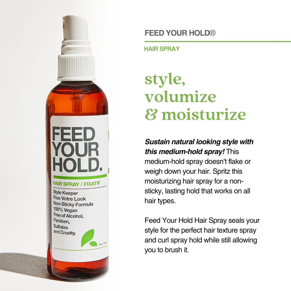 YAROK Feed Your Hold spray dispense demonstrates easy application for volume and shine.