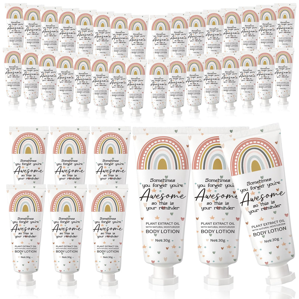 Yaryang boho rainbow lotion pack, travel-friendly gift for daily self care