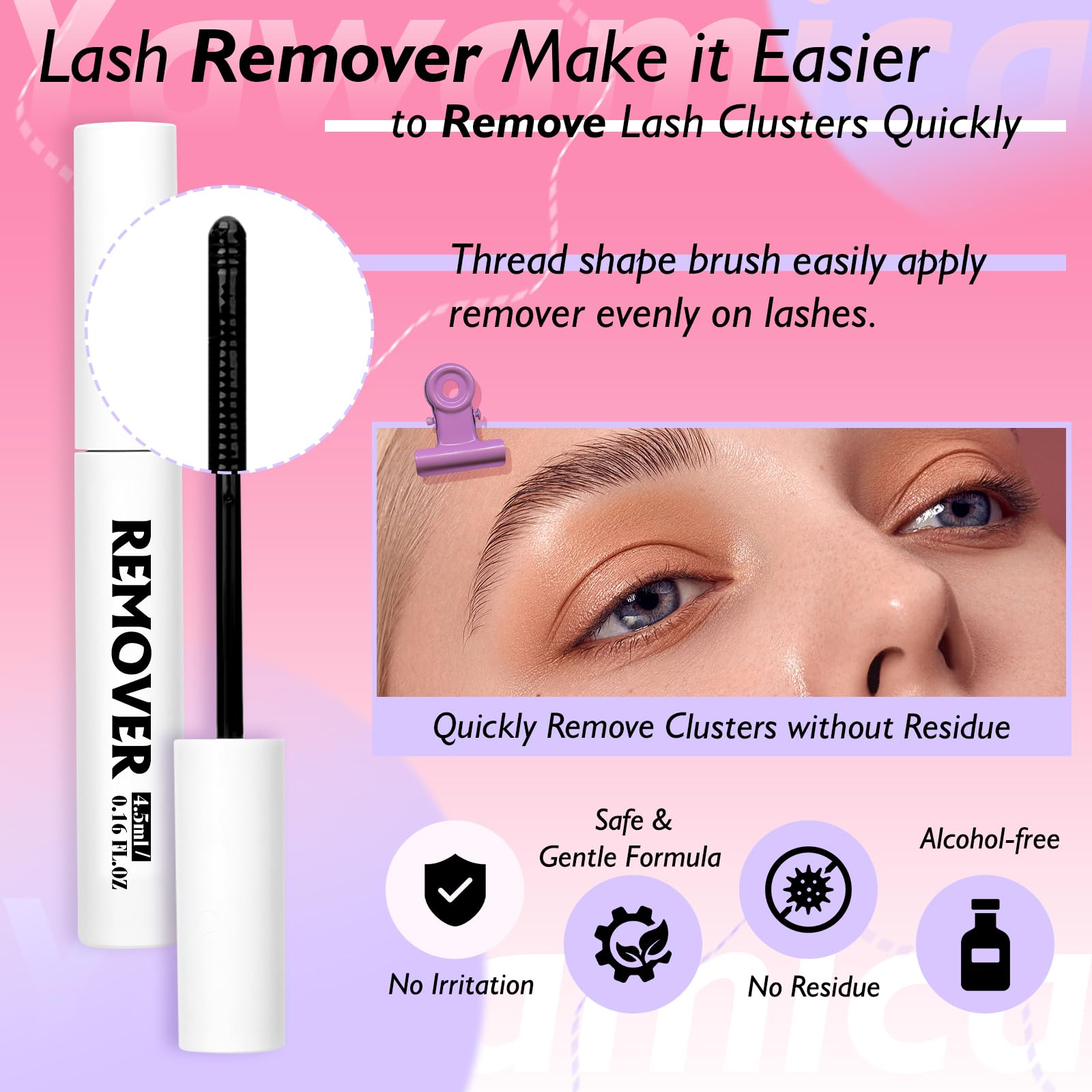 Yawamica 100D mink-like fiber clusters mimic natural lashes in 10-18mm length.