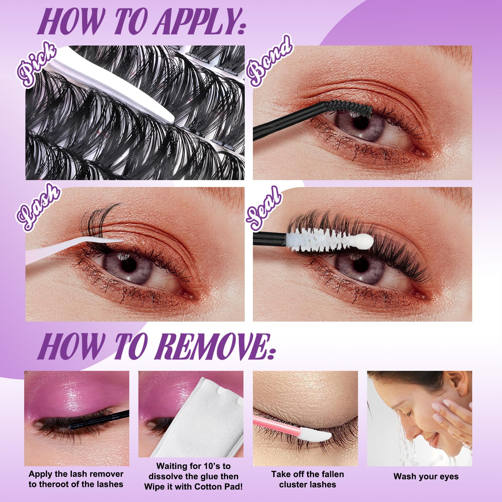 Yawamica at-home lash kit steps for an easy DIY routine