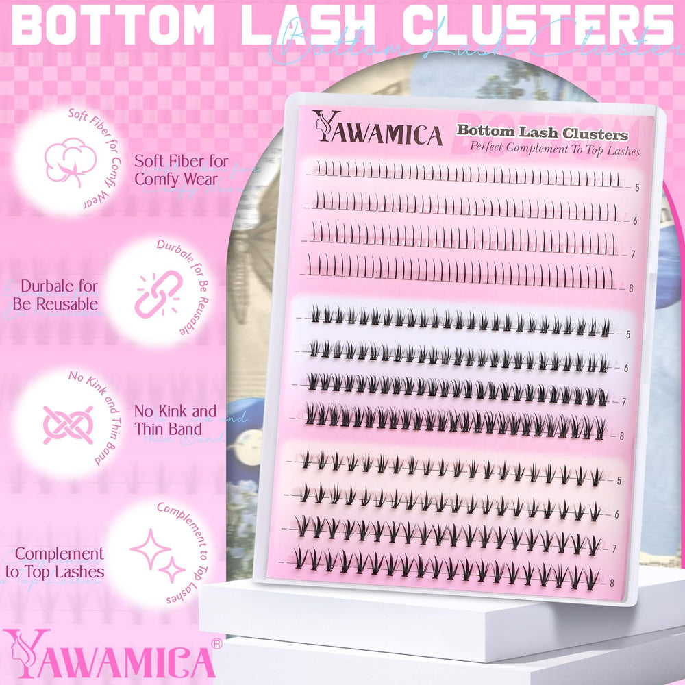 Yawamica bottom lash clusters easy DIY application for salon-like results