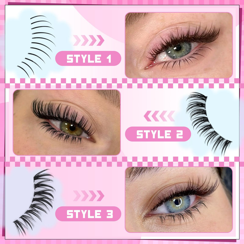 Yawamica bottom lash clusters spiky define style for eye-opening effect