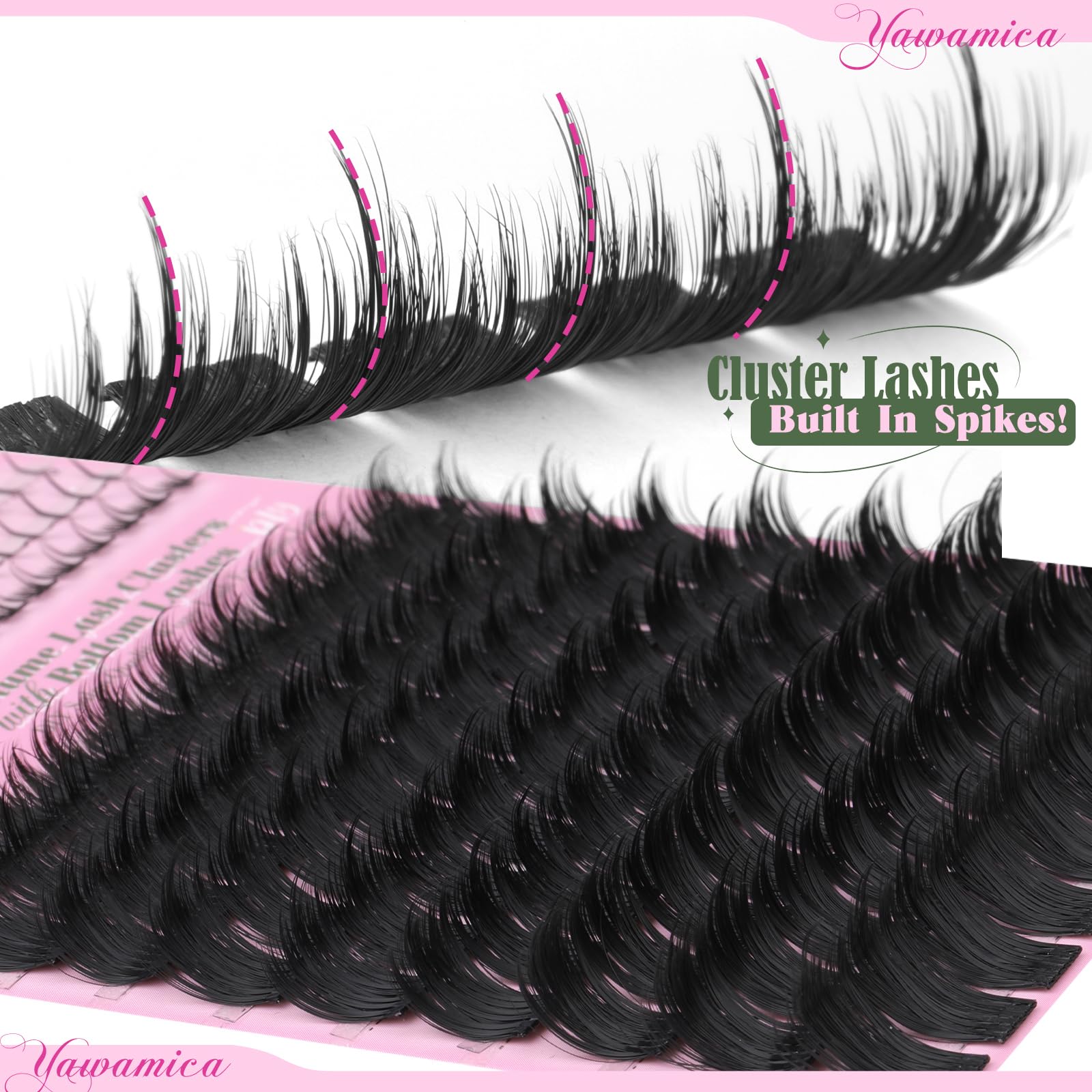 Yawamica built-in spikes lashes simplify application and save time.