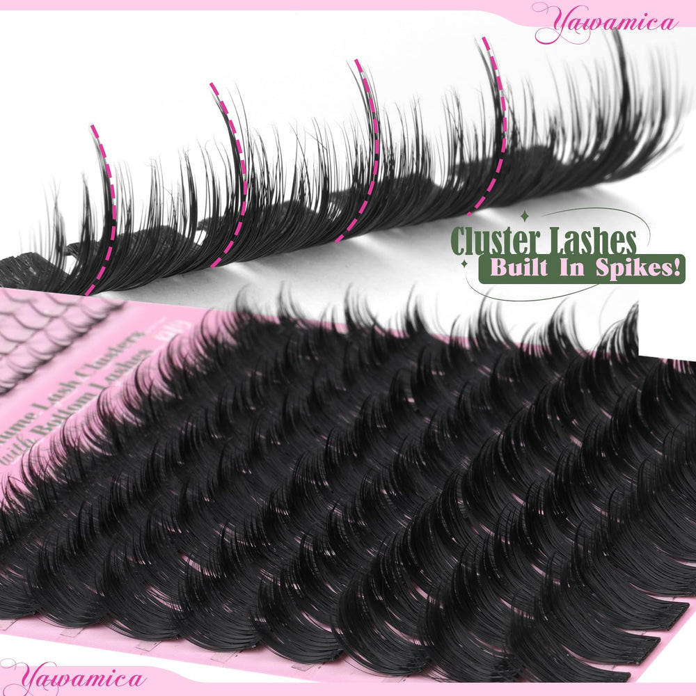 Yawamica built-in spikes lashes simplify application and save time.