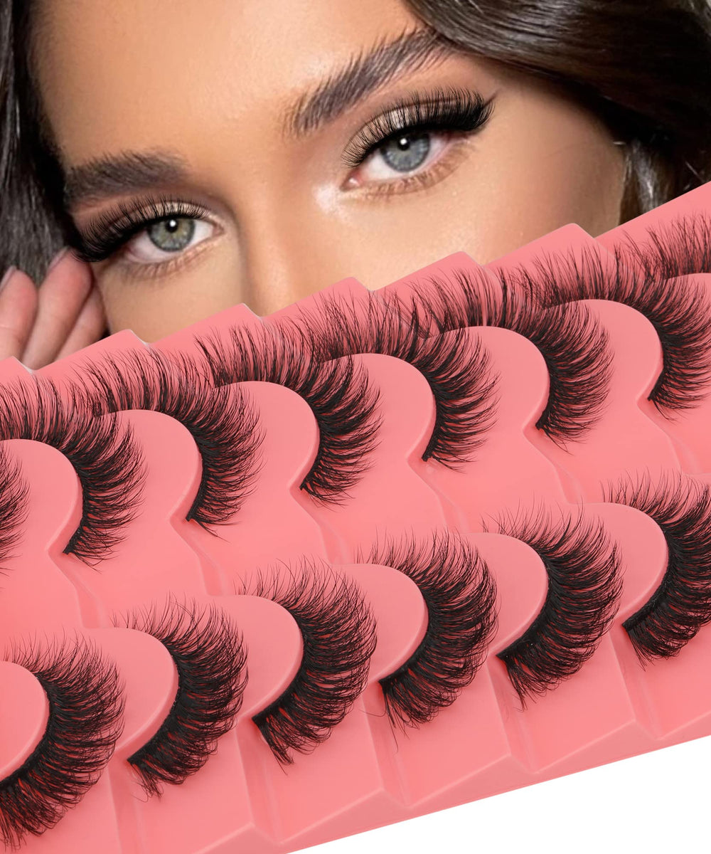 Yawamica cat-eye flutter lashes 15mm enhance eyes with curved precision