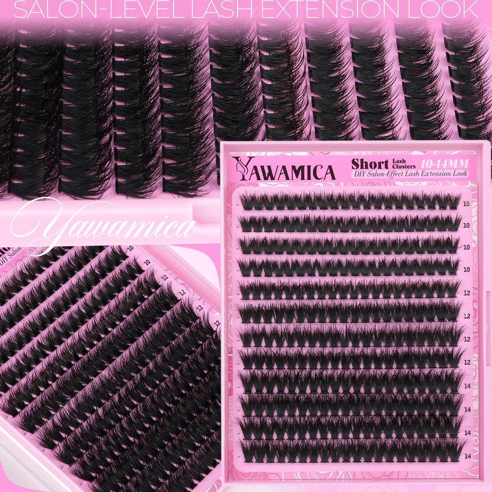 Yawamica daily-wear soft glam look with feathered fibers.