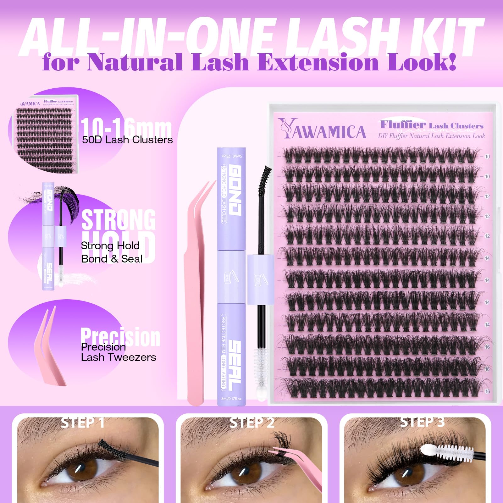 Yawamica DIY lash application scene demonstrating beginner-friendly home use