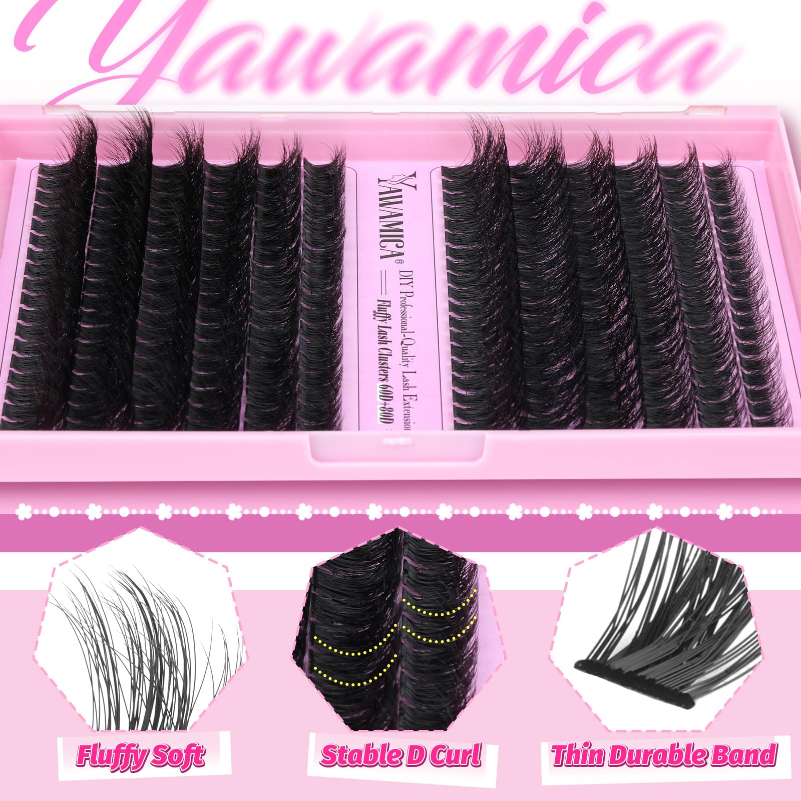 Yawamica DIY lash application under natural lashes for quick glam