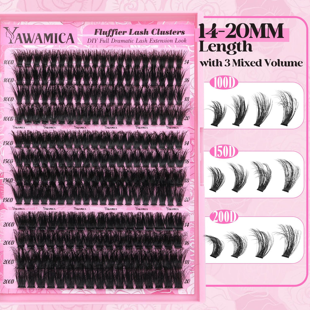 Yawamica DIY lash clusters flat-band for easy at-home application.