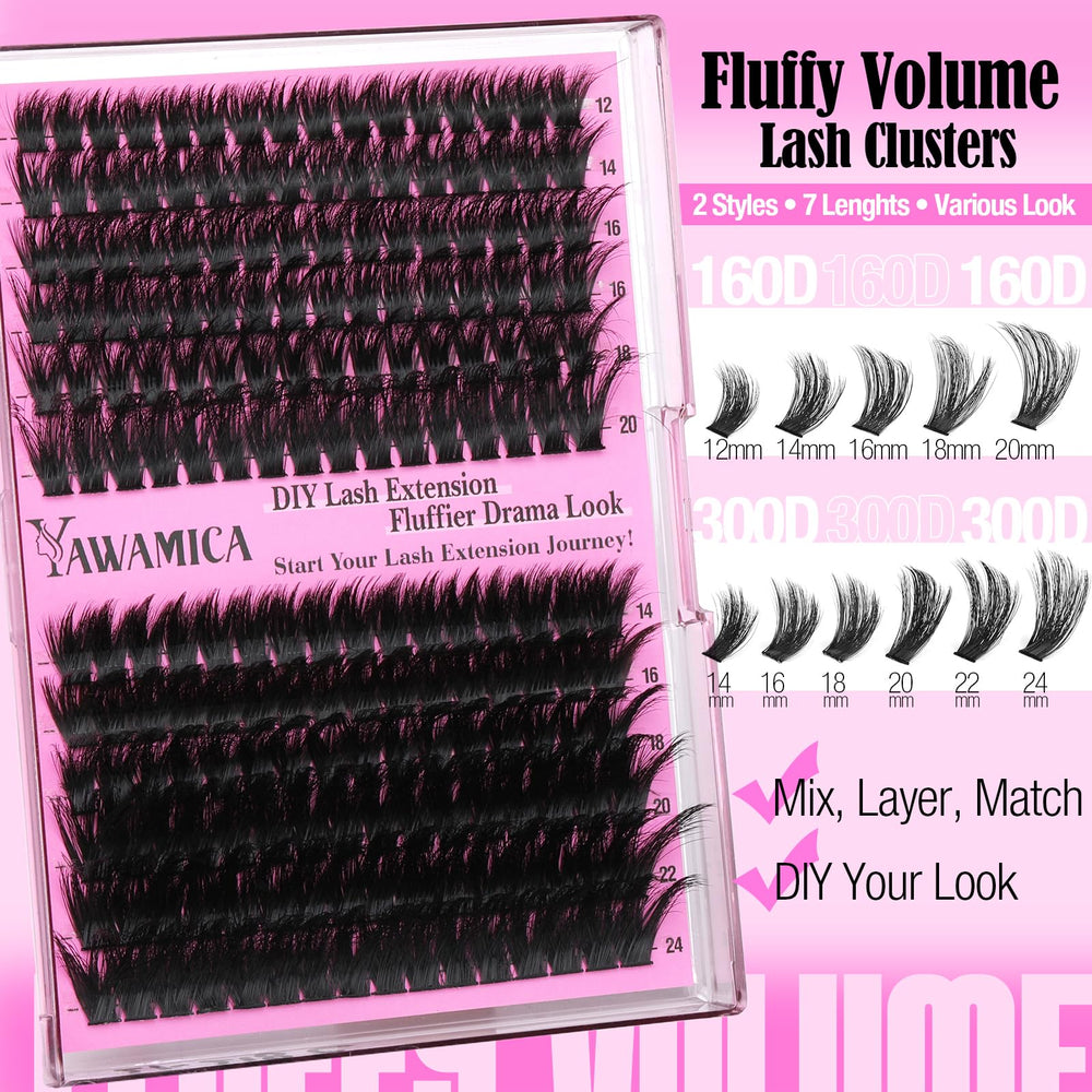 Yawamica step-by-step application visuals guide for quick lash styling.