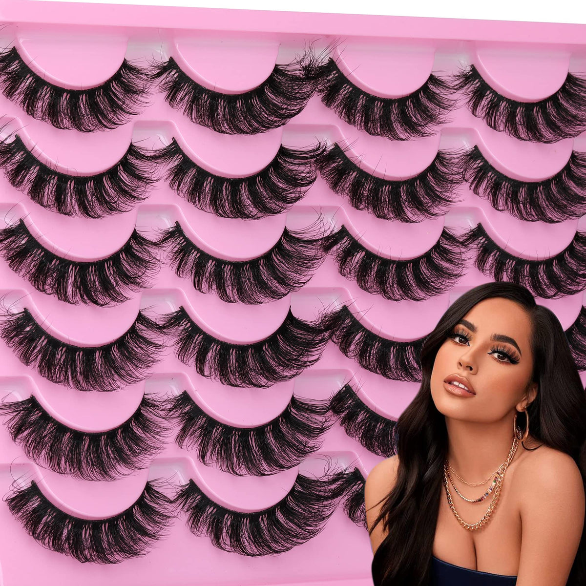 Yawamica false lashes wispy 16mm pack for natural-looking volume and easy wear
