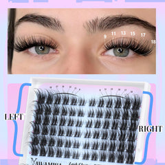 Yawamica handmade salon-quality cluster lashes providing soft, lightweight wear.