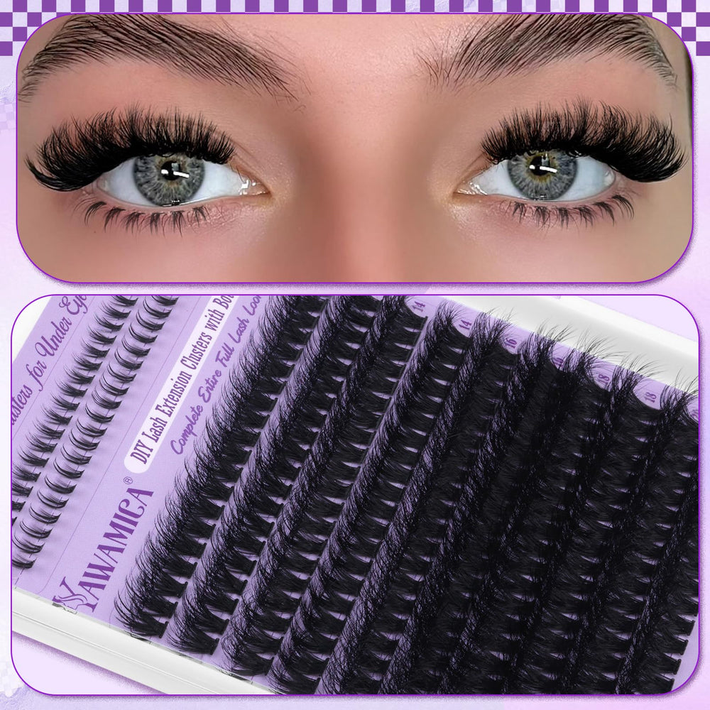 Yawamica lash clusters kit bottom lashes 6-7mm for balanced look