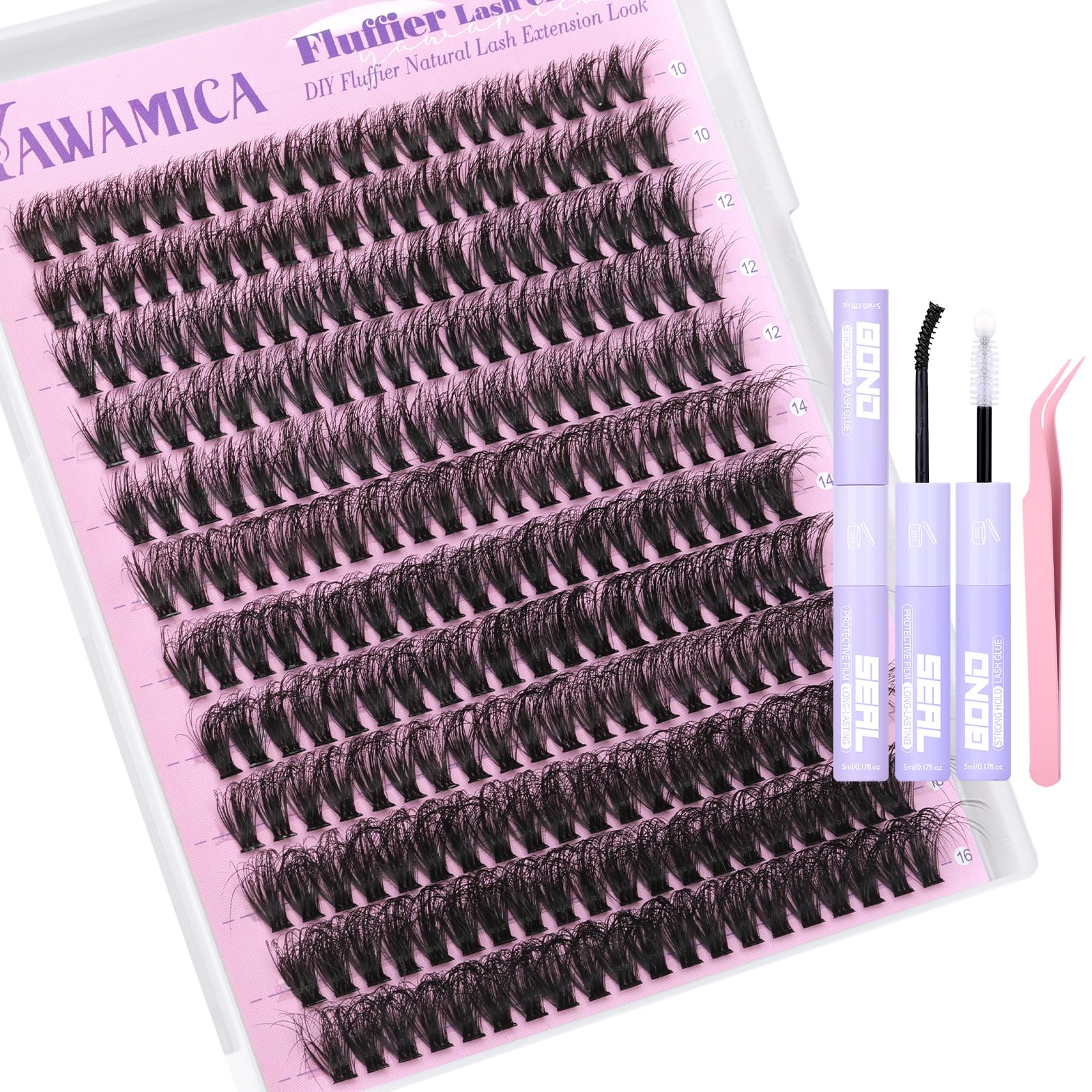 Yawamica Lash Clusters Kit box ready for at-home DIY lash sessions