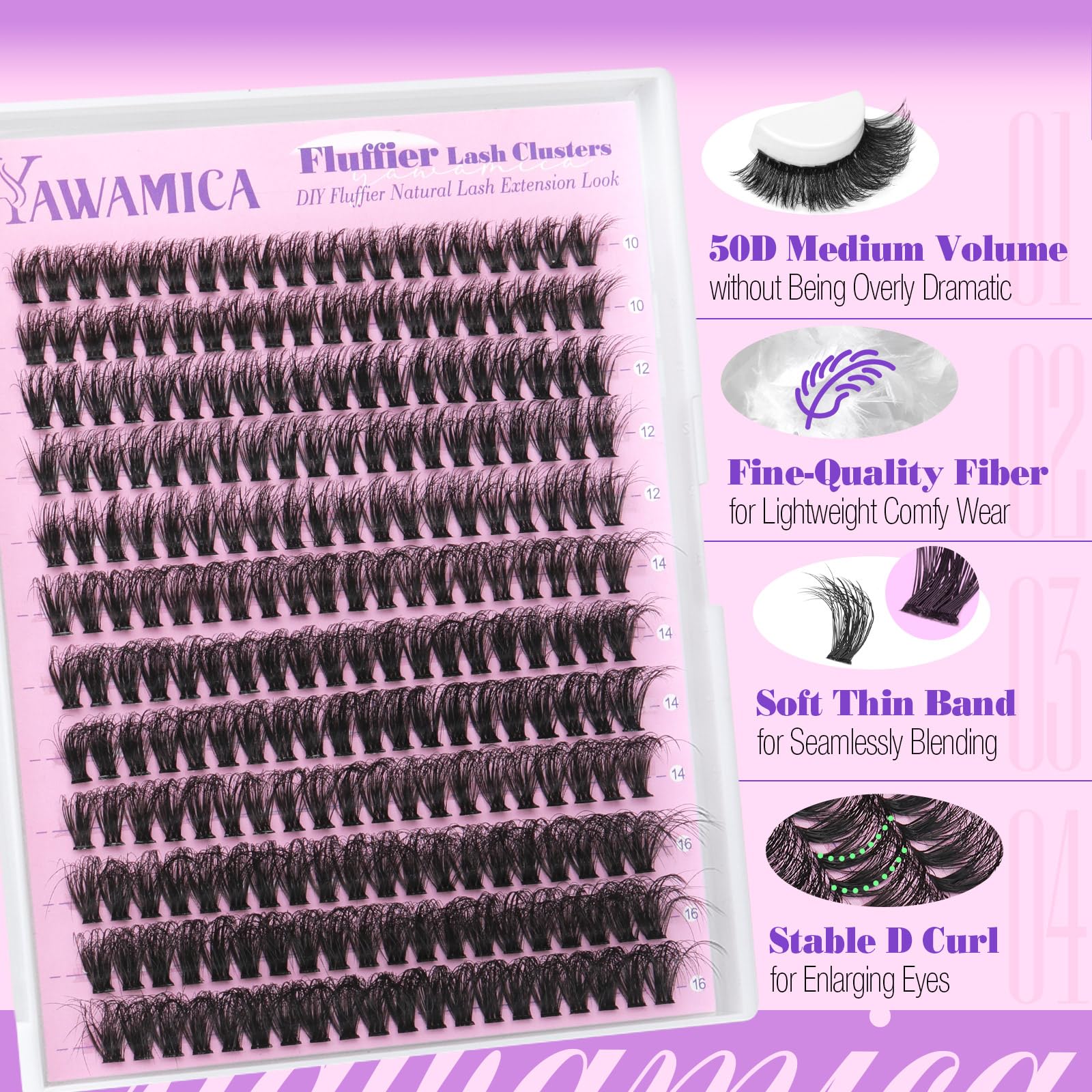 Yawamica 10-16mm lengths spread for natural to dramatic looks