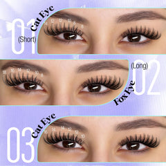 Yawamica lashes with C-Curl lift define eyes with subtle depth.