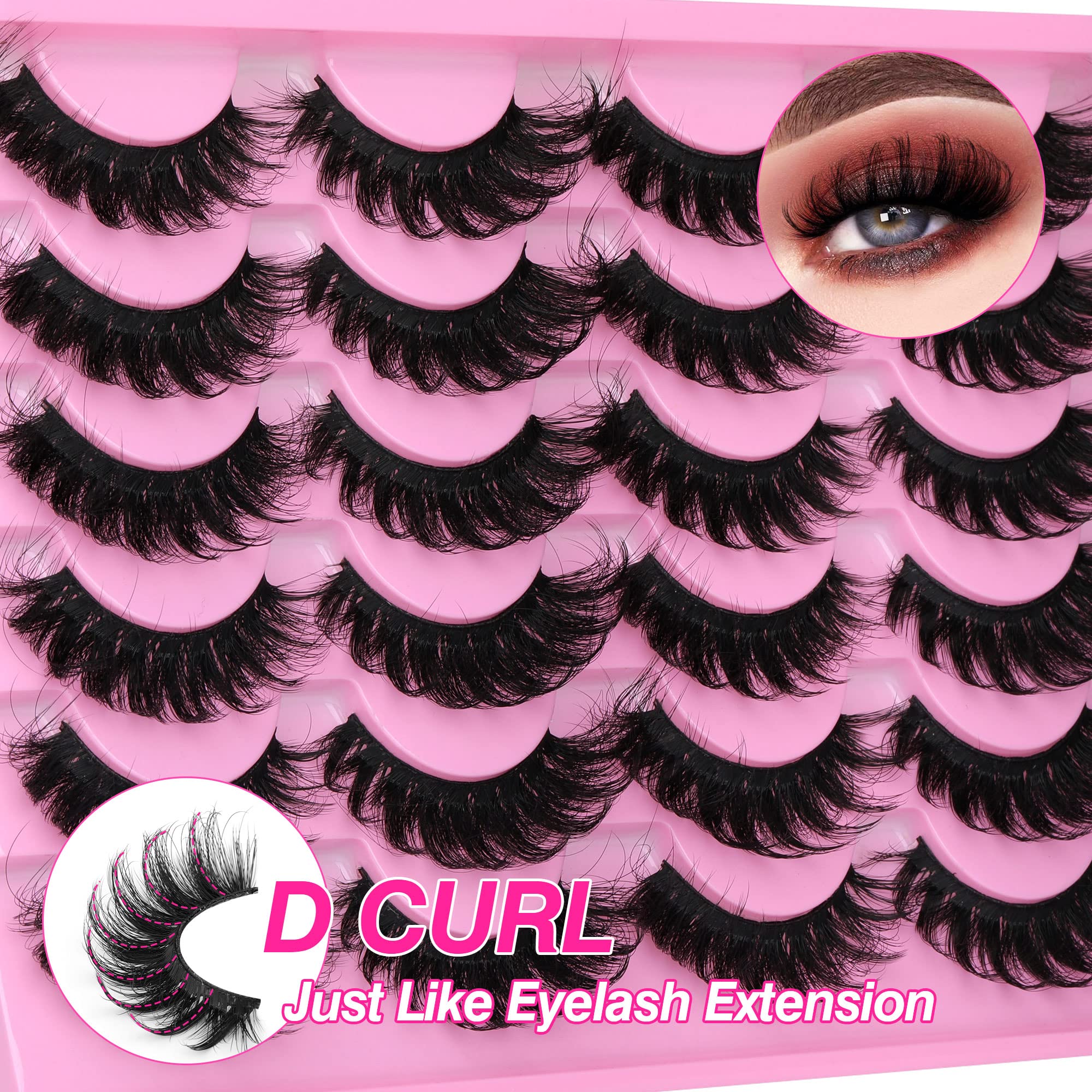 Yawamica Lashes fluttery fibers; crisscross pattern creates natural, fluffy lashes.