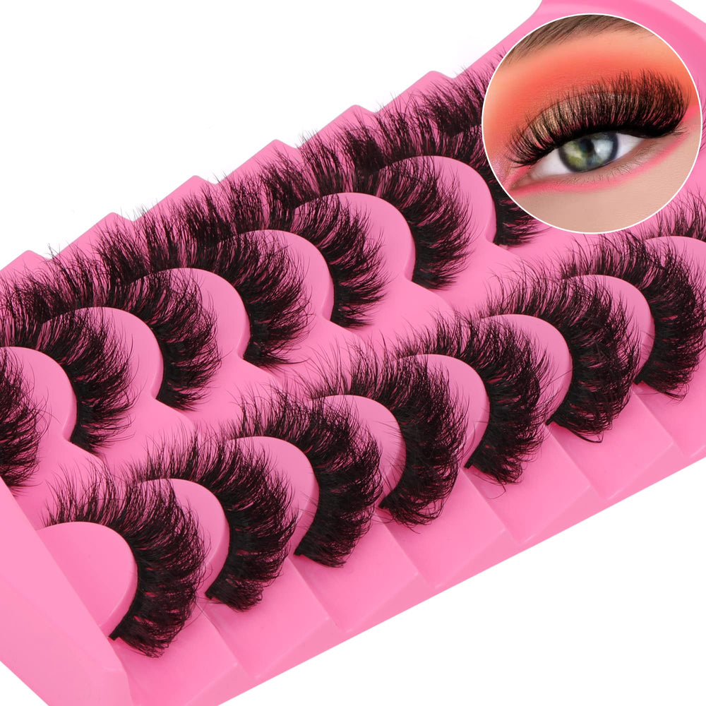Yawamica mink lashes fluffy wispy 15mm cat-eye look enhances natural eye shape.