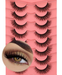 Yawamica natural 15mm wispy lashes for subtle everyday cat-eye look