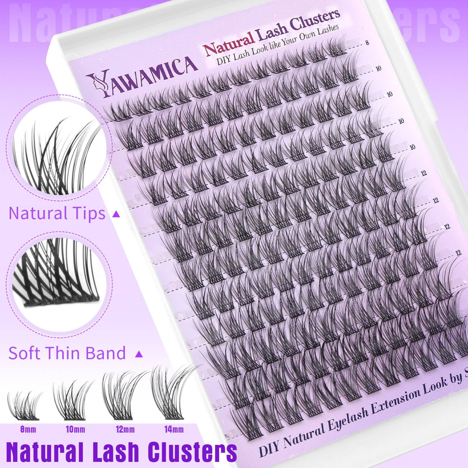 Yawamica natural C curl design adds open eye lift