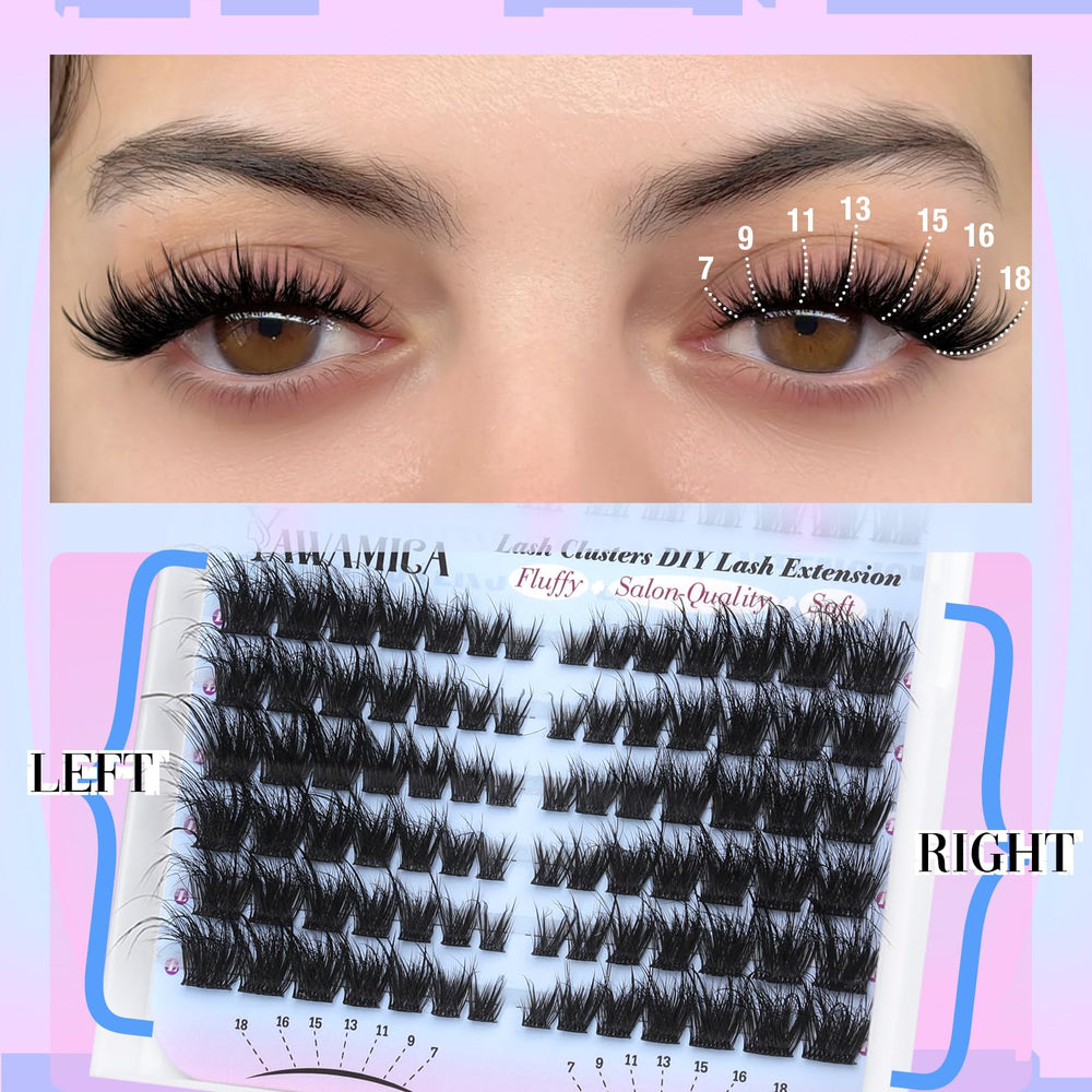 Yawamica self-adhesive cluster lashes ideal for easy at-home extensions.