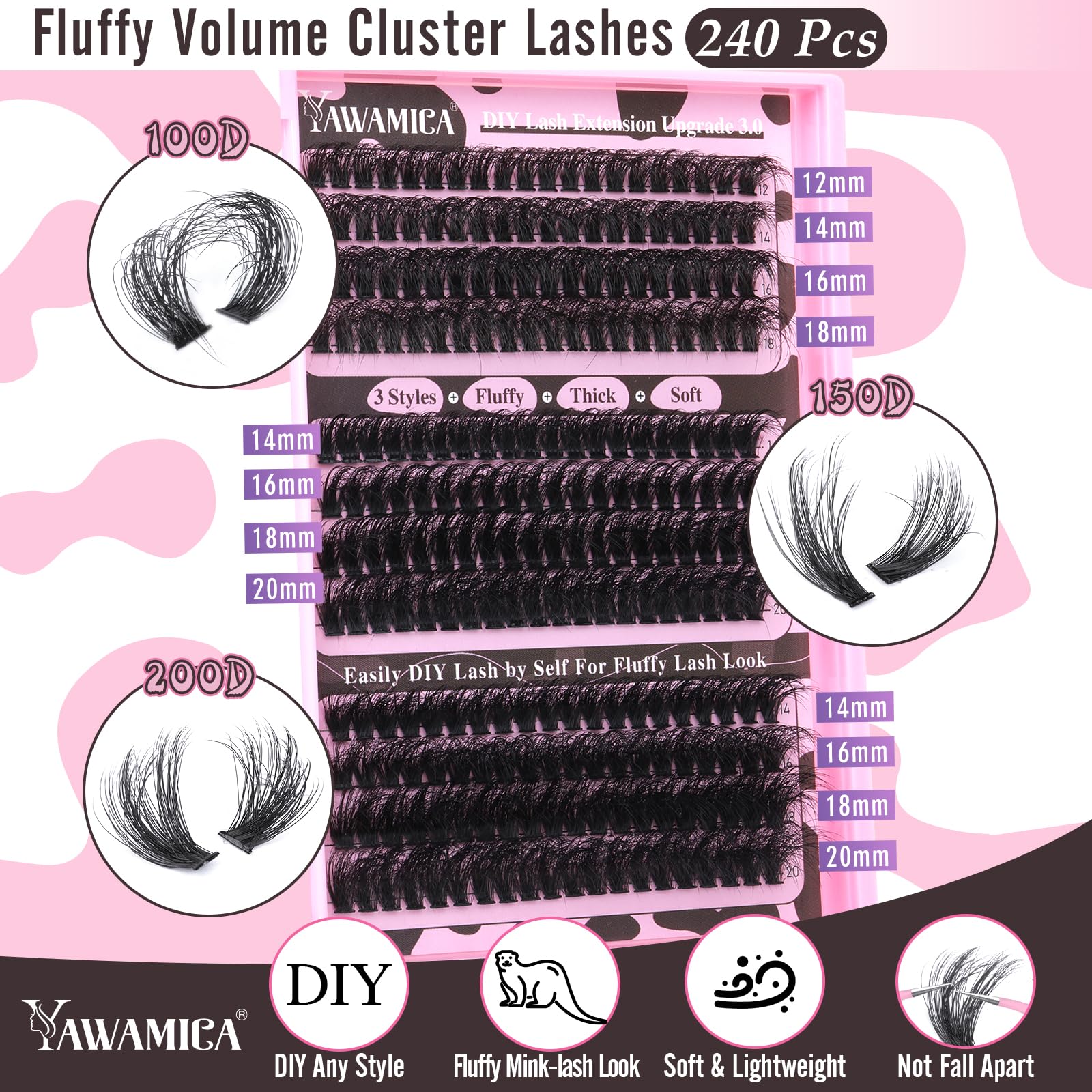 Yawamica soft thin band clusters designed for comfortable wear.