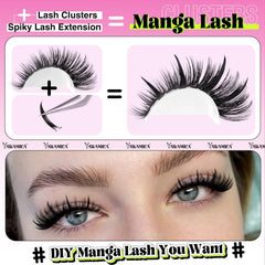 Yawamica spiky lash extensions in soft PBT material for lightweight wear