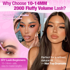 Yawamica 200D lash volume demonstrates easy DIY application.