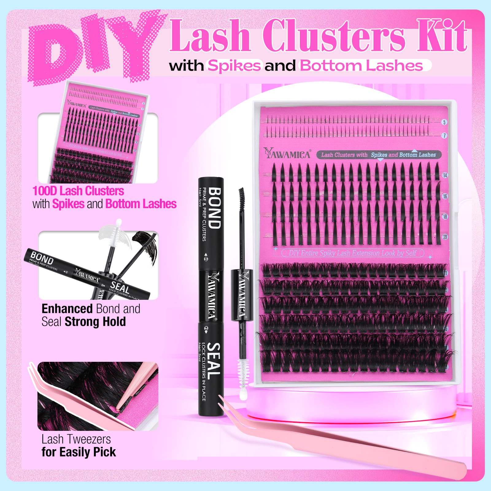 Yawamica waterproof lashes stay intact in humidity and sweat.
