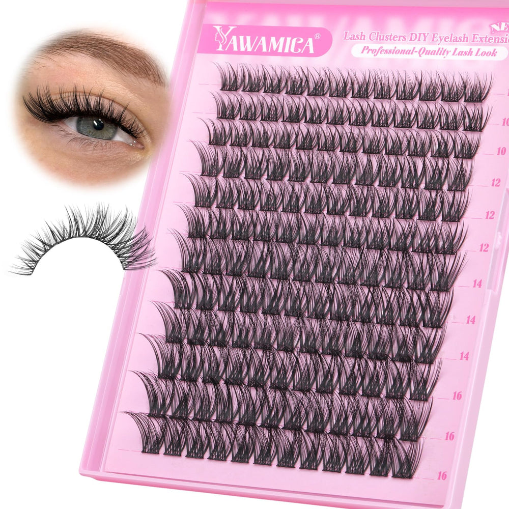 Yawamica Wispy Clusters natural C curl enhances eye definition subtly.