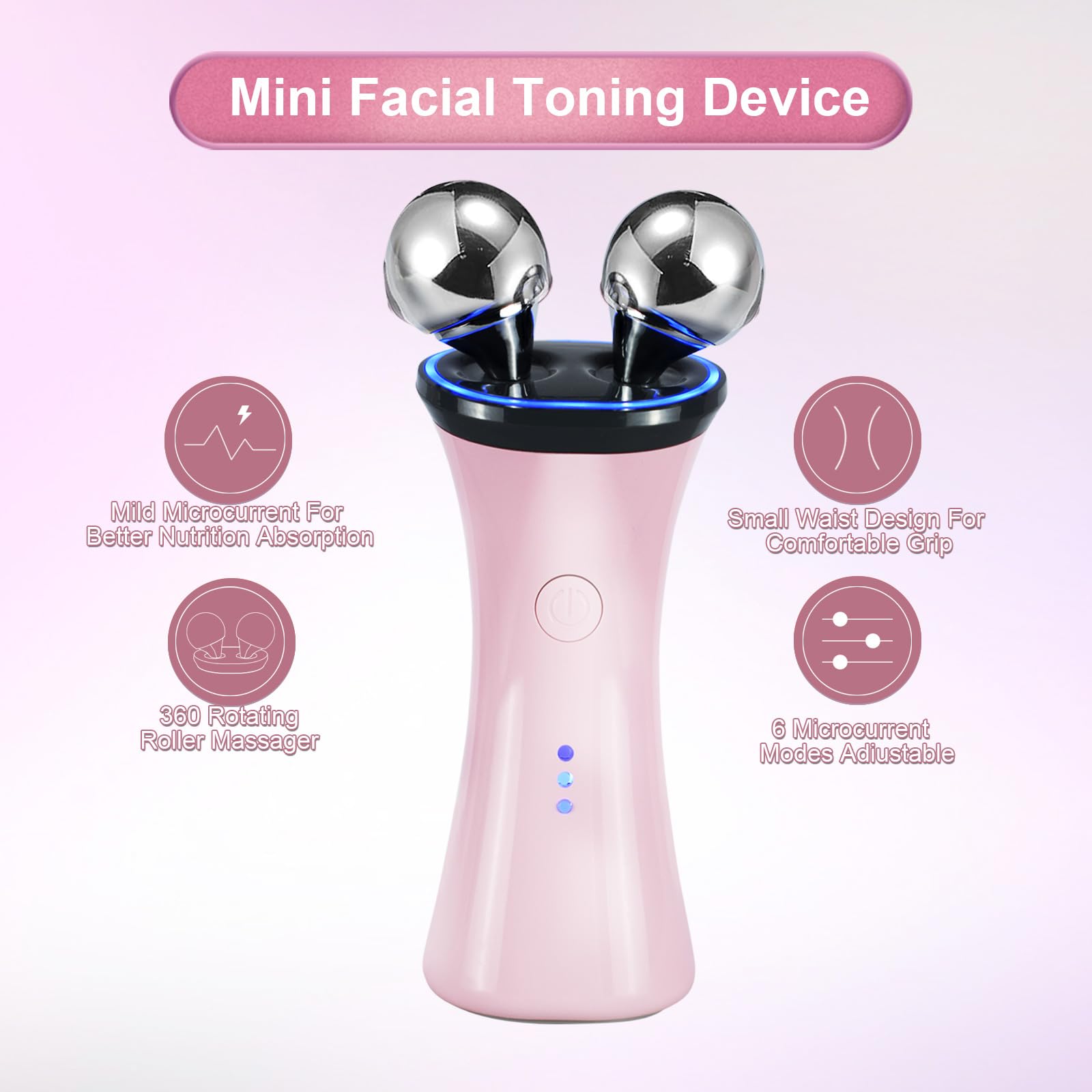 Yawpig device with rotating massage balls for relaxing facial massage