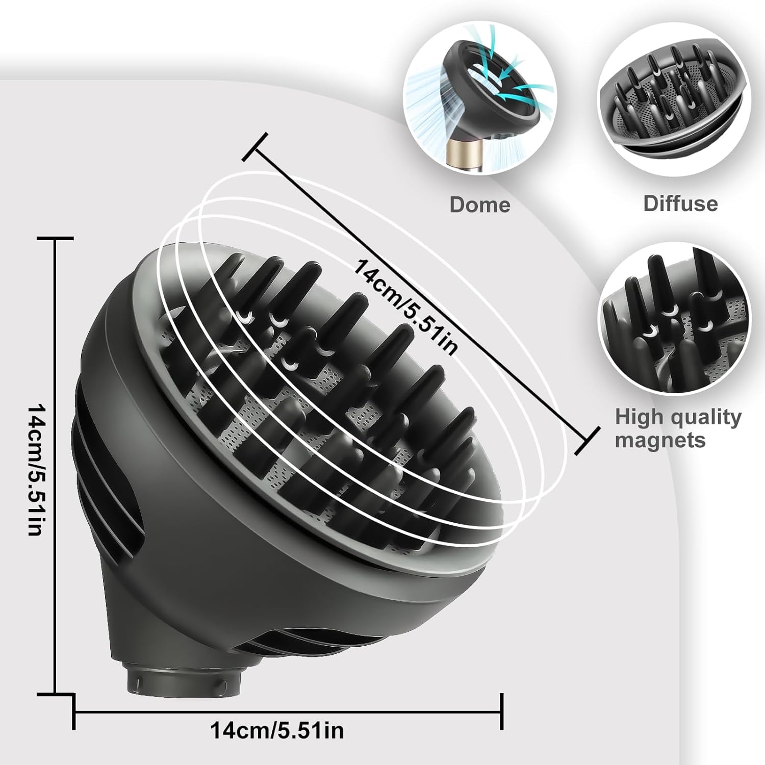 YAYADASA curl-wave diffuser ergonomic design for easy handling and healthier-looking curls.