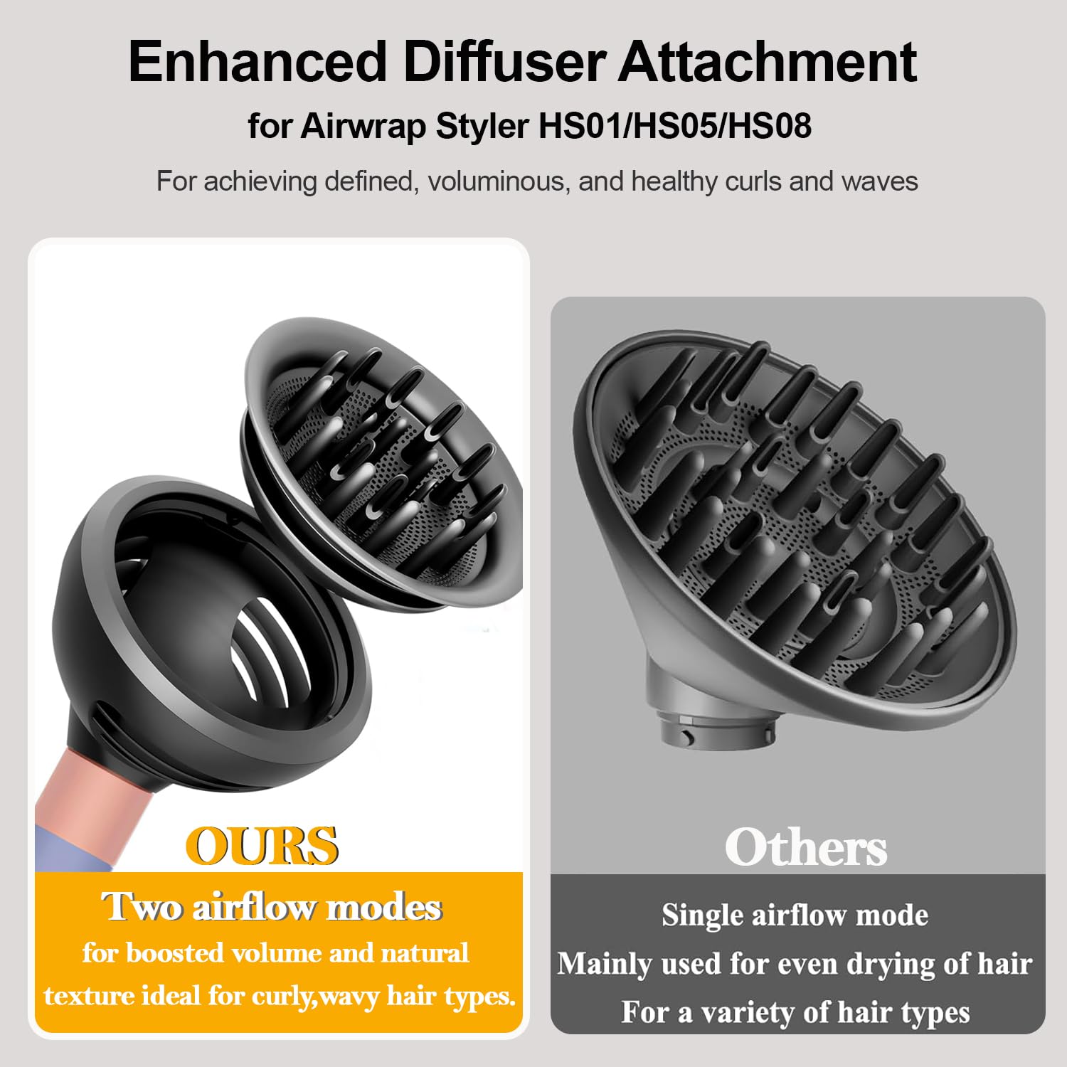 YAYADASA curl-wave diffuser enables faster drying with even airflow across curls.