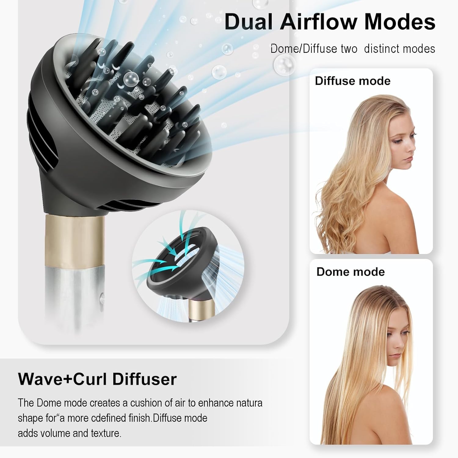 YAYADASA curl-wave diffuser with even heat distribution protecting delicate curls during styling.