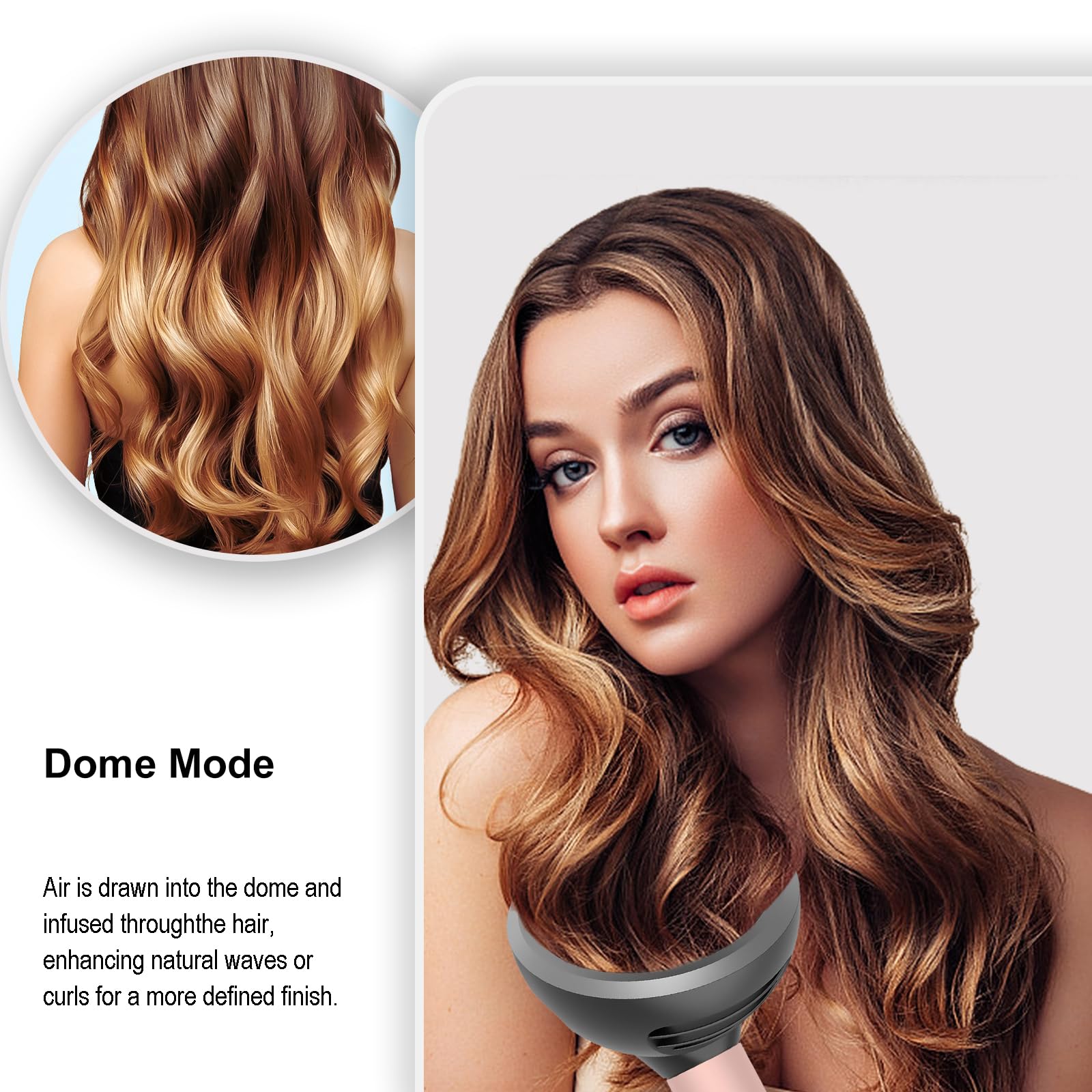 YAYADASA curl-wave diffuser lifting roots for added volume and dimension.